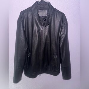Slate & Stone Mens black lamb leather jacket size XL